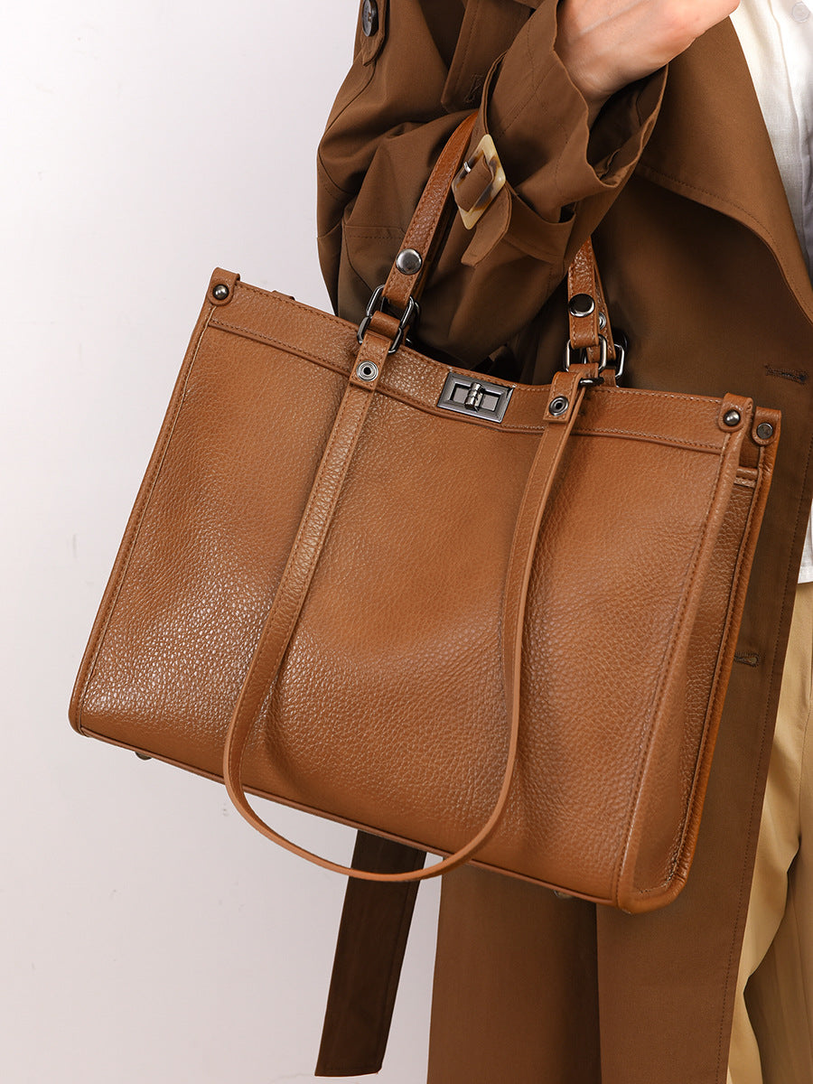 Handbag for Women with High-End Vintage Feel, New Commuter Bag, Large Capacity Tote Bag for Autumn and Winter, Cross-Border Wholesale