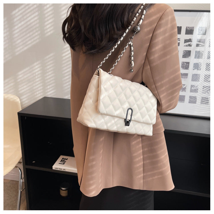 High-Quality Texture Bag for Women Autumn Winter 2025 New Trendy Fashion Quilted Chain Bag Niche Ladies Single Shoulder Crossbody Bag