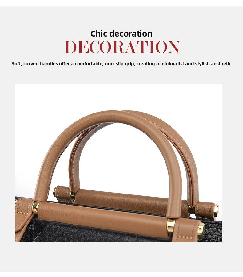 Fashionable Embossed Large Tote Bag Simple Large Capacity Commuter Bag for Women Cross-Border Hot-Selling Microfiber Leather Tote Bag