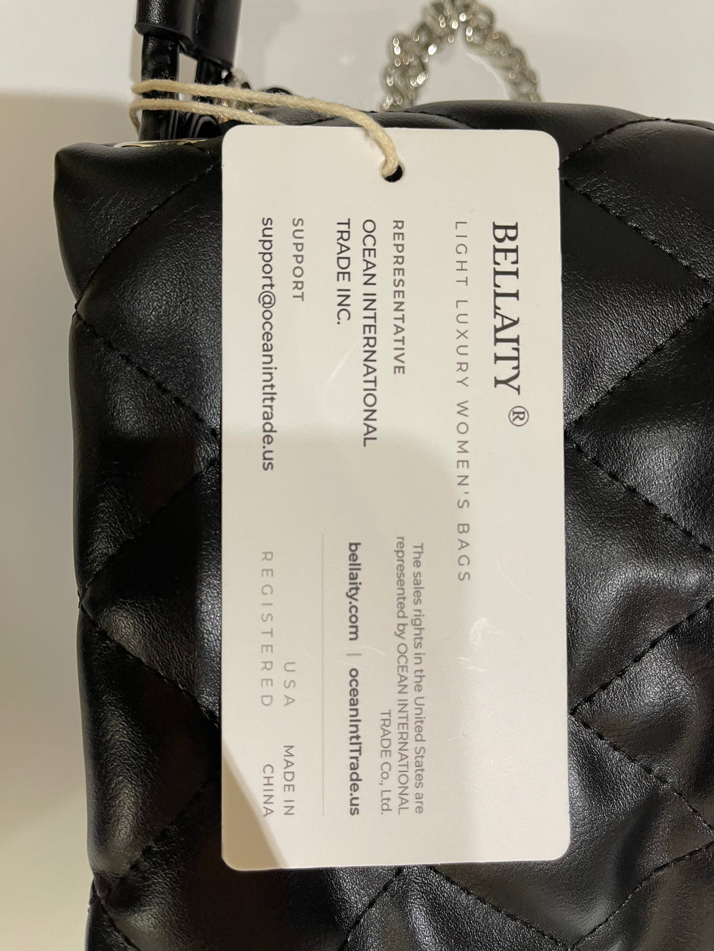 BELLAITY Black Vegan Leather Bucket Bag with Metal Chain Strap