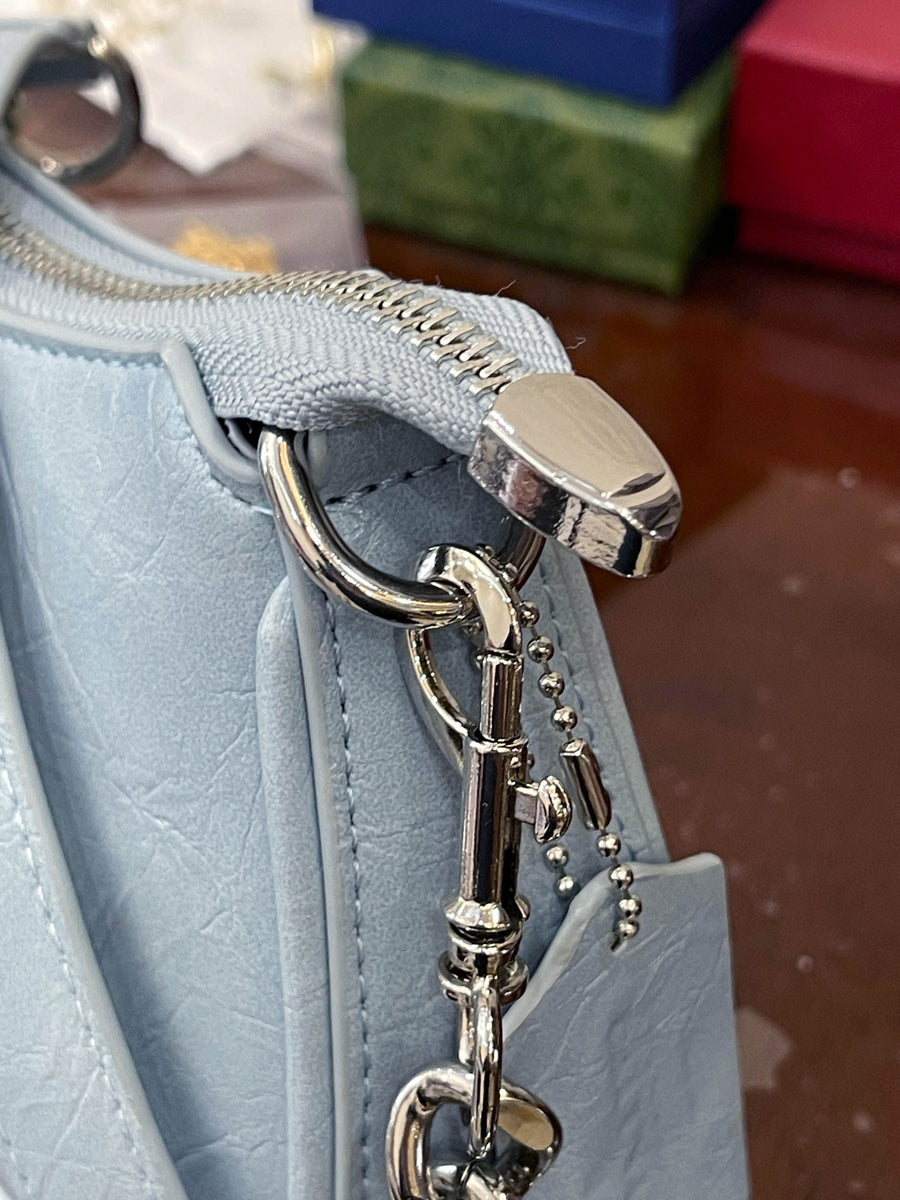 BELLAITY Light Blue Vegan Leather Chain Shoulder Bag Crossbody Purse