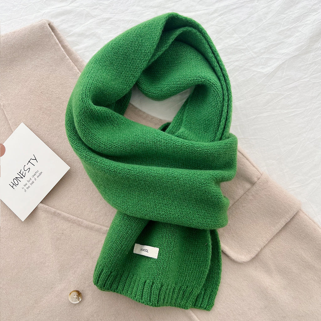 Pure Wool Scarf for Women - Plain Solid Color Shawl and Neck Warmer