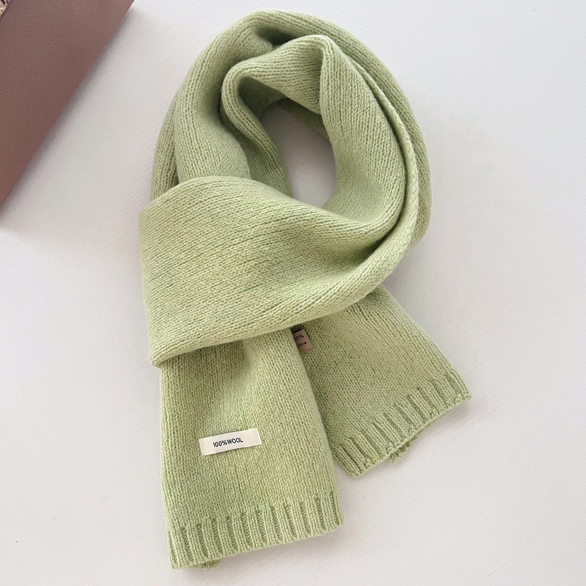Pure Wool Scarf for Women - Plain Solid Color Shawl and Neck Warmer