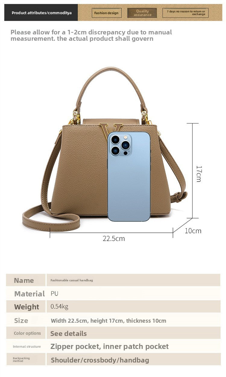 Women's Handbag 2025 Fashion Versatile Bucket Bag High-end Feel Large Capacity Commuter Crossbody Bag Women's Bag