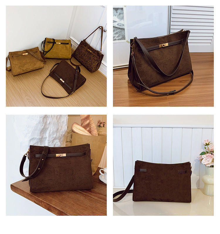 Tote Bag Autumn Winter High-end Matte Women's Bag New Large Capacity Simple Commuter Bag Cross-border Single Shoulder Crossbody Bag