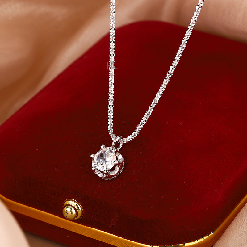 S925 Sterling Silver Necklace for Women 2024 New Hot-Selling Collarbone Chain Elegant Light Luxury Niche High-End Neck Chain Accessory