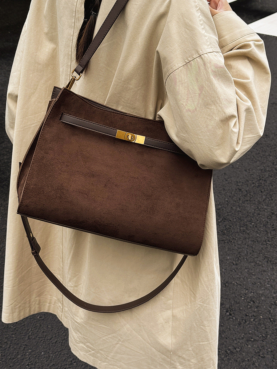 Tote Bag Autumn Winter High-end Matte Women's Bag New Large Capacity Simple Commuter Bag Cross-border Single Shoulder Crossbody Bag