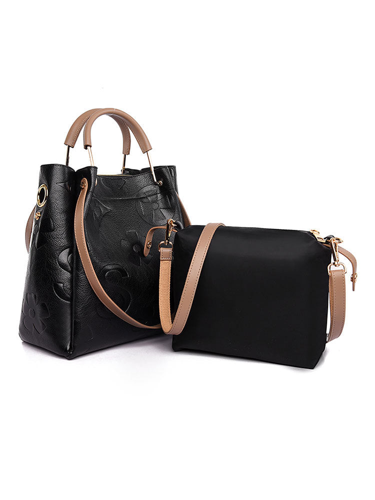 Handbag Cross-Border New Style Bag for Women High-End Large Capacity Tote Bag Fashion Embossed Commuter Mother-Daughter Bucket Bag