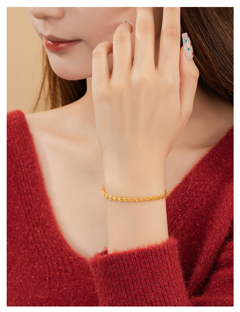 Phoenix Tail Pure Silver 925 Bracelet for Women, Light Luxury Niche Design Hollow Bracelet, New Chinese Style Ins Style Ring Buckle Jewelry