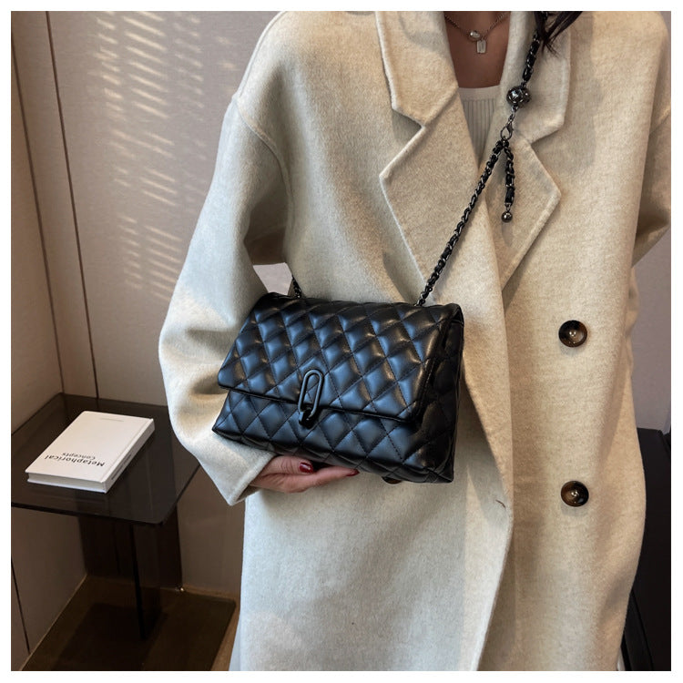 High-Quality Texture Bag for Women Autumn Winter 2025 New Trendy Fashion Quilted Chain Bag Niche Ladies Single Shoulder Crossbody Bag