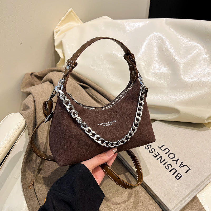 Autumn Winter Vintage Matte Bag for Women 2025 New Trendy Niche Handbag Small Tote Bag Popular Hot-Selling Crossbody Bag