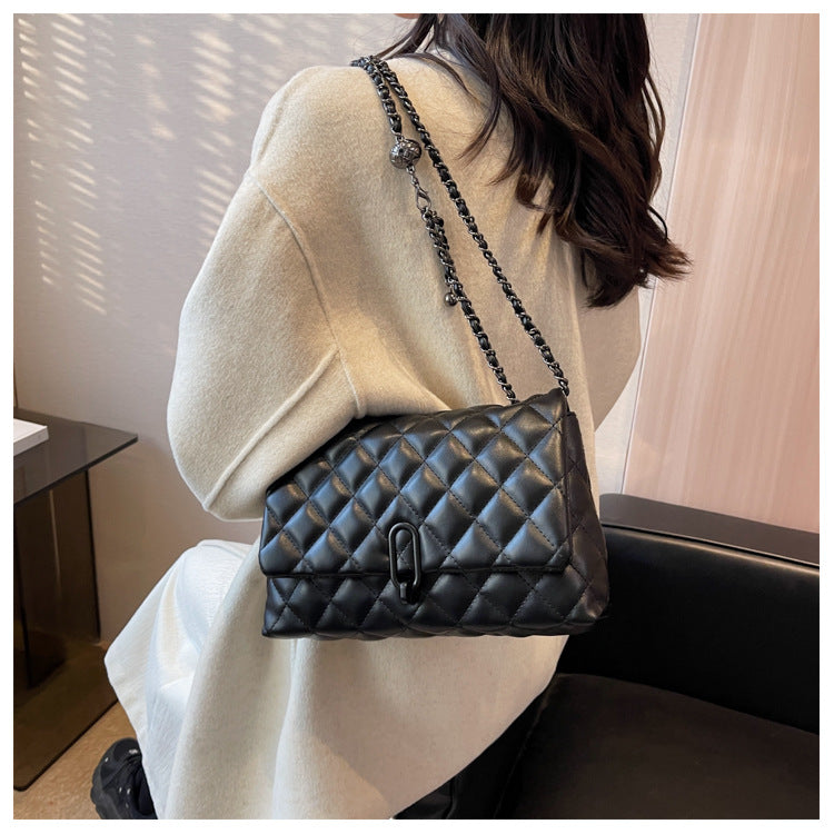 High-Quality Texture Bag for Women Autumn Winter 2025 New Trendy Fashion Quilted Chain Bag Niche Ladies Single Shoulder Crossbody Bag