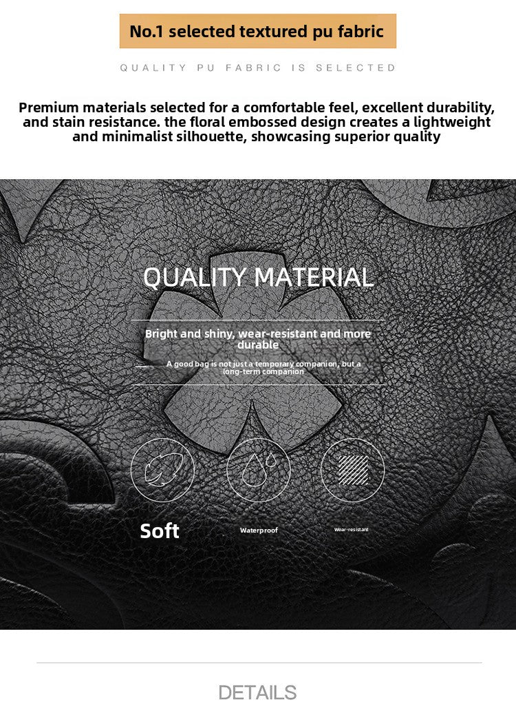 Handbag Cross-Border New Style Bag for Women High-End Large Capacity Tote Bag Fashion Embossed Commuter Mother-Daughter Bucket Bag