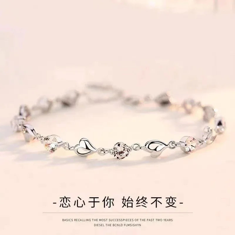 Pulsera Corazón Oceánico para Mujer, Diseño Nicho de Lujo Ligero, Sensación de Alta Gama, Estilo Dulce y Sencillo, Estilo Fresco, Regalo para la Mejor Amiga 