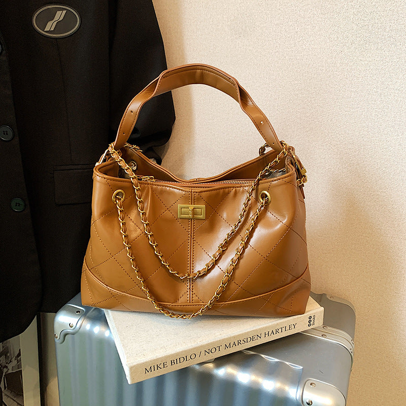 Commuting Large Capacity Bag for Women 2025 New Fashion Versatile Chain Shoulder Crossbody Bag High-end Handbag