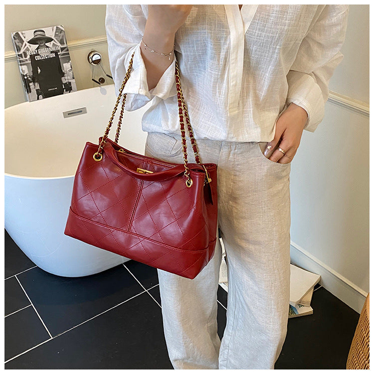 Commuting Large Capacity Bag for Women 2025 New Fashion Versatile Chain Shoulder Crossbody Bag High-end Handbag