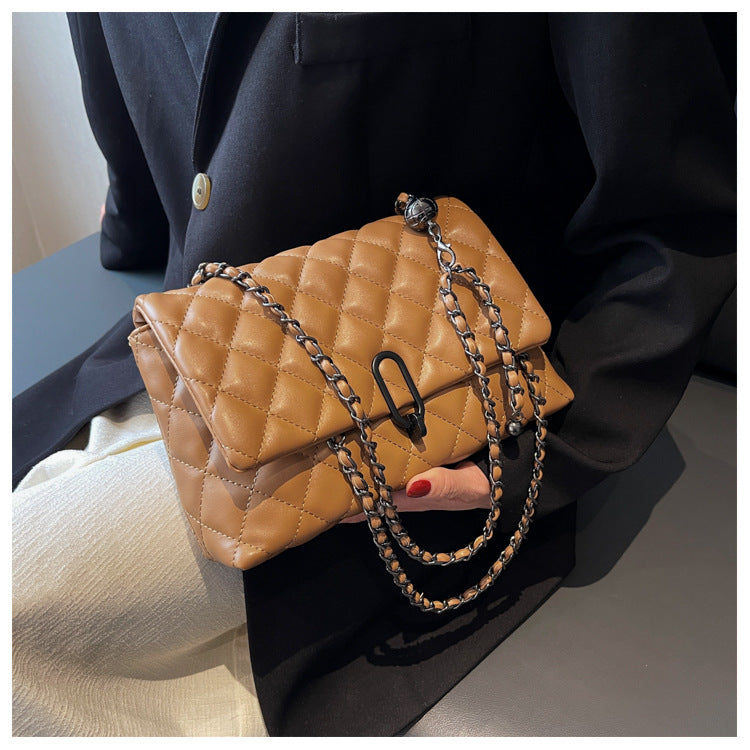 High-Quality Texture Bag for Women Autumn Winter 2025 New Trendy Fashion Quilted Chain Bag Niche Ladies Single Shoulder Crossbody Bag