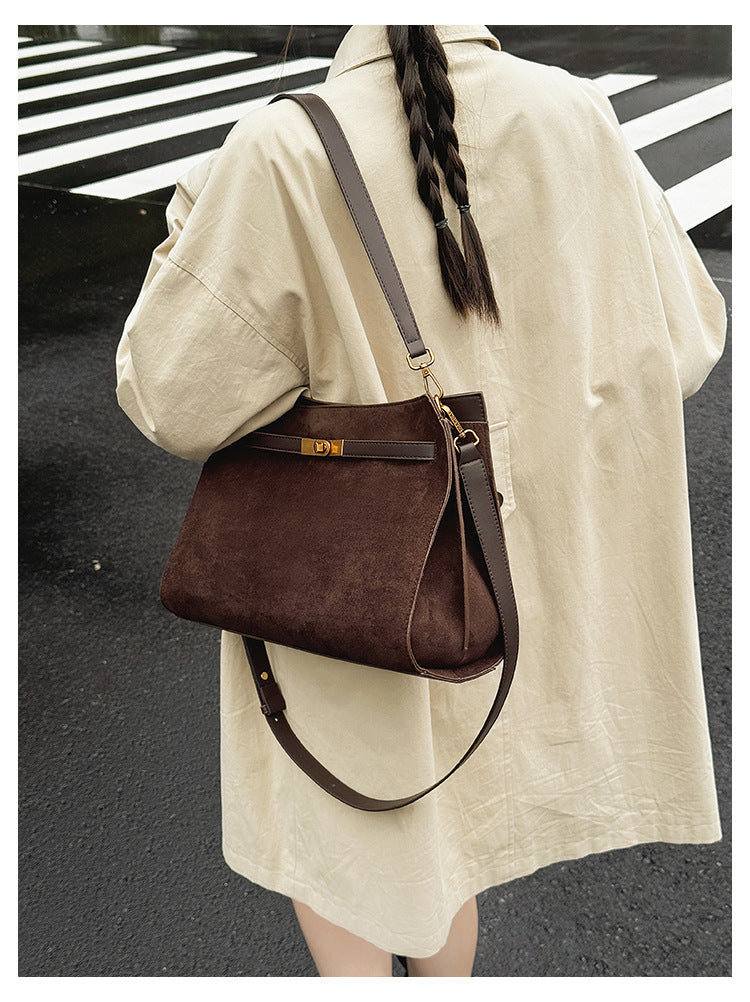 Tote Bag Autumn Winter High-end Matte Women's Bag New Large Capacity Simple Commuter Bag Cross-border Single Shoulder Crossbody Bag