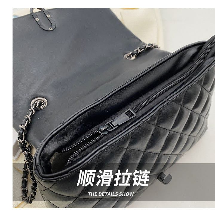 High-Quality Texture Bag for Women Autumn Winter 2025 New Trendy Fashion Quilted Chain Bag Niche Ladies Single Shoulder Crossbody Bag