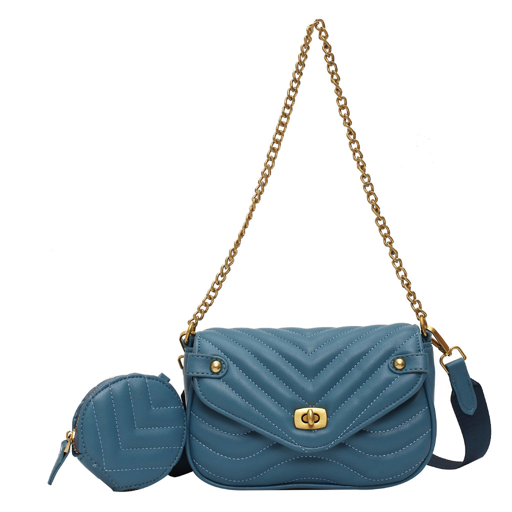 2022 New Women's Crossbody Bag Summer Shoulder Bag Trendy Small Niche Design Chain Embroidery Zipper Bag