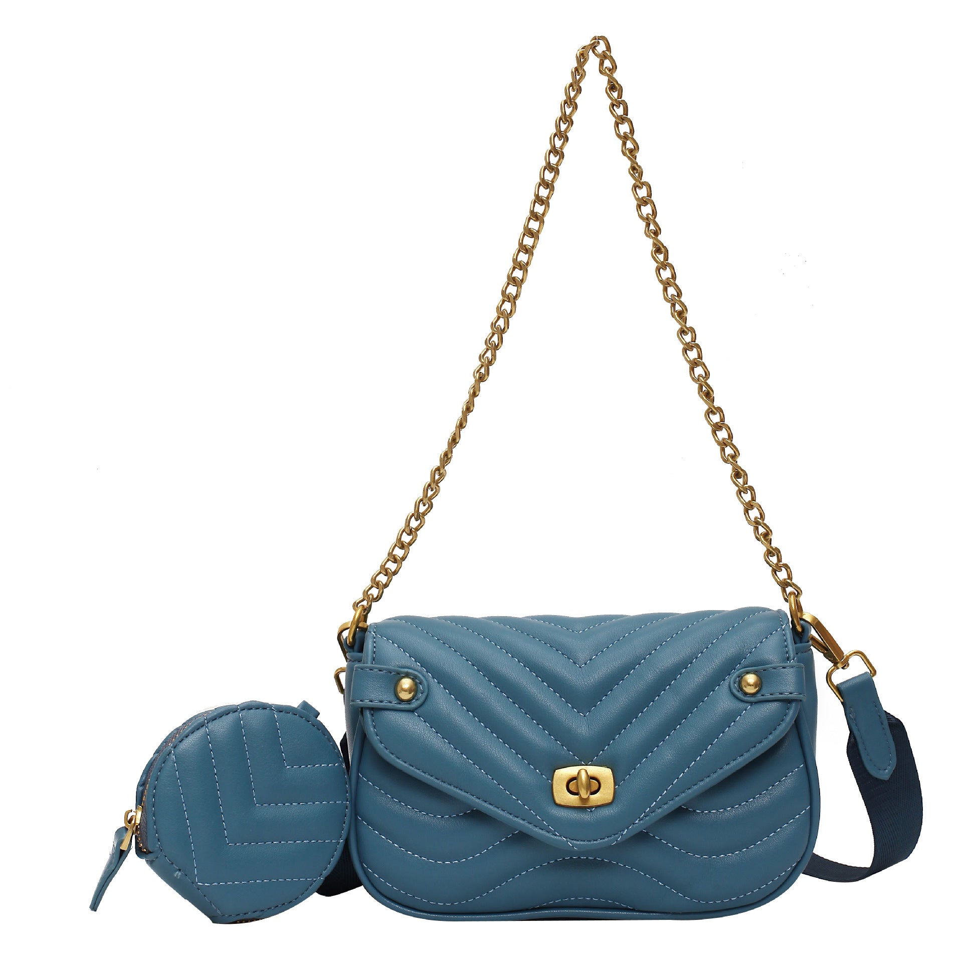 2022 New Women's Crossbody Bag Summer Shoulder Bag Trendy Small Niche Design Chain Embroidery Zipper Bag