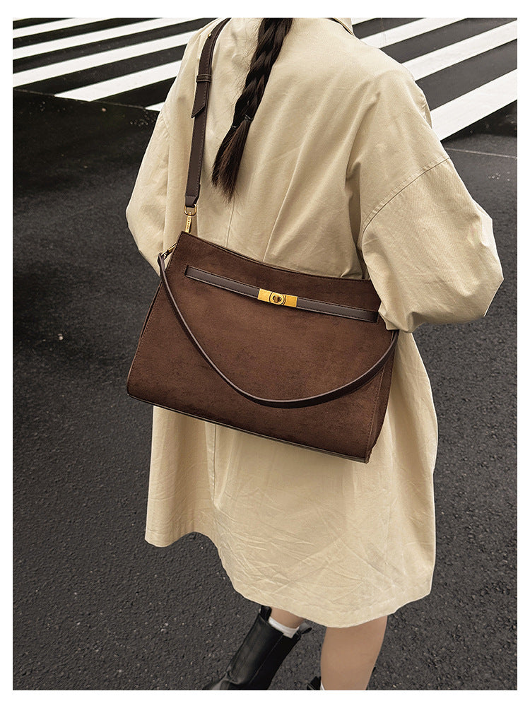 Tote Bag Autumn Winter High-end Matte Women's Bag New Large Capacity Simple Commuter Bag Cross-border Single Shoulder Crossbody Bag