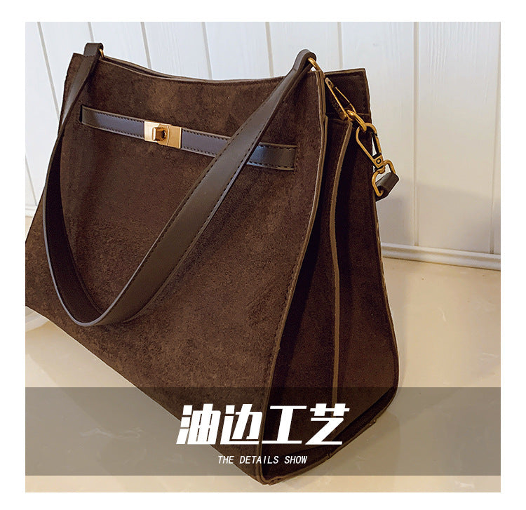 Tote Bag Autumn Winter High-end Matte Women's Bag New Large Capacity Simple Commuter Bag Cross-border Single Shoulder Crossbody Bag