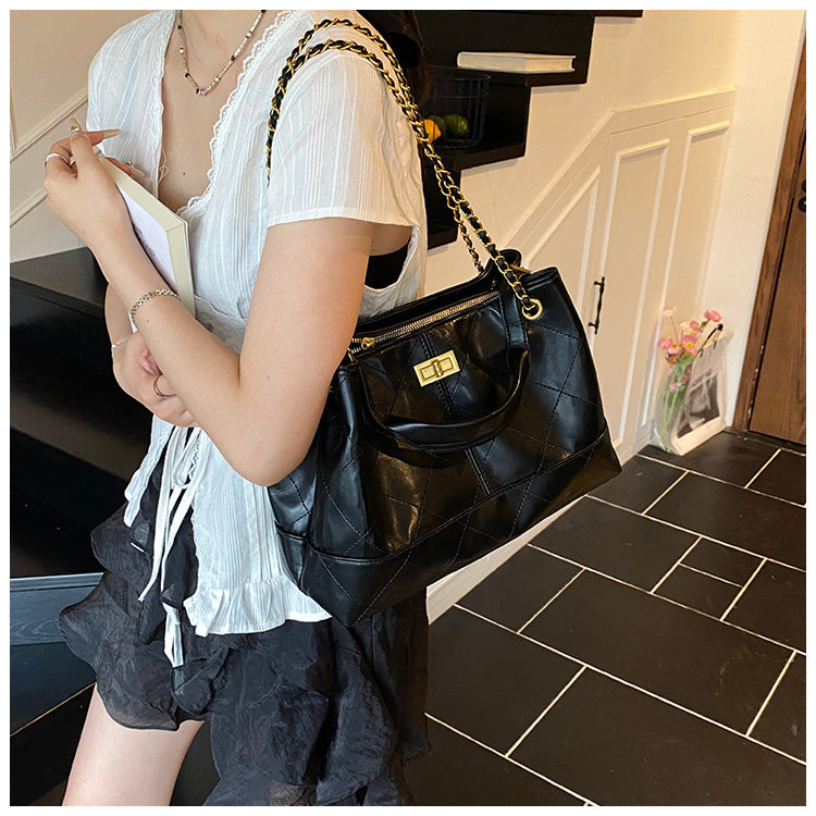 Commuting Large Capacity Bag for Women 2025 New Fashion Versatile Chain Shoulder Crossbody Bag High-end Handbag