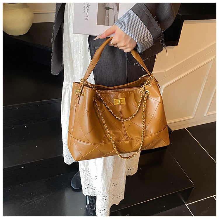 Commuting Large Capacity Bag for Women 2025 New Fashion Versatile Chain Shoulder Crossbody Bag High-end Handbag