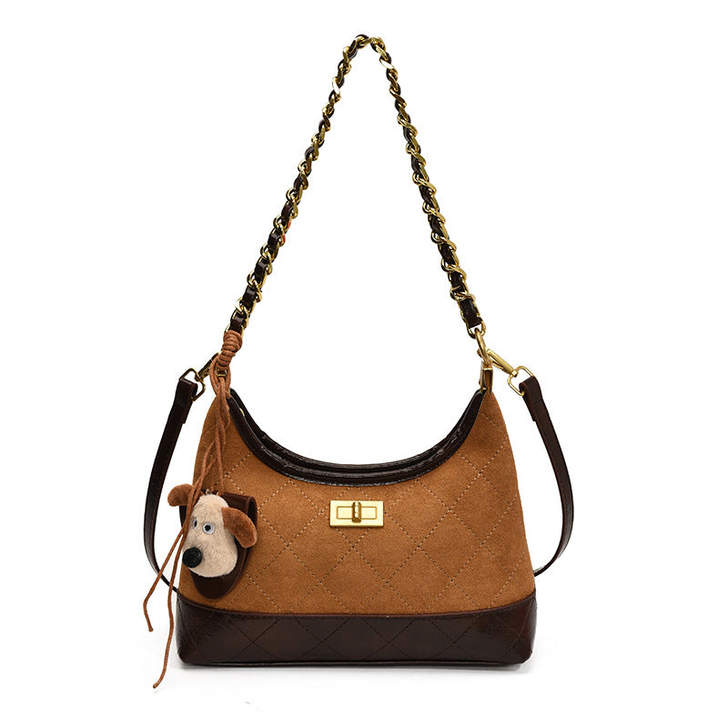 Chanel Style Retro Large Capacity Tote Bag for Women 2025 New Color-Block Chain Underarm Bag Versatile Handbag Shoulder Bag