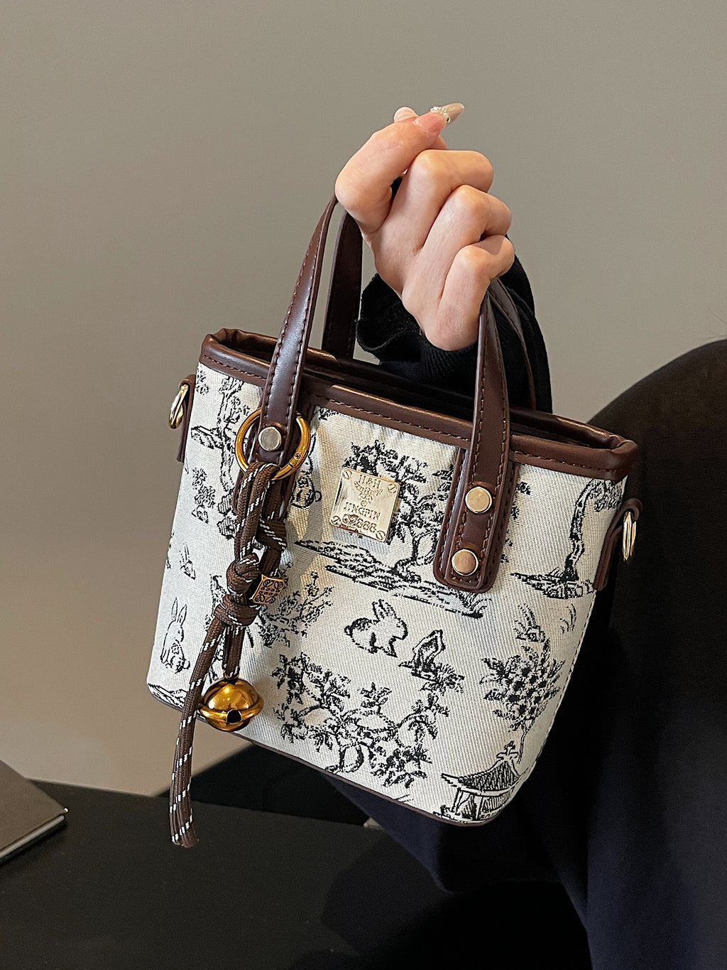 Super Popular Niche Embroidered Bag for Women 2025 New Fashion Versatile Crossbody Bag Color-Block Handbag Bucket Bag Small Tote Bag