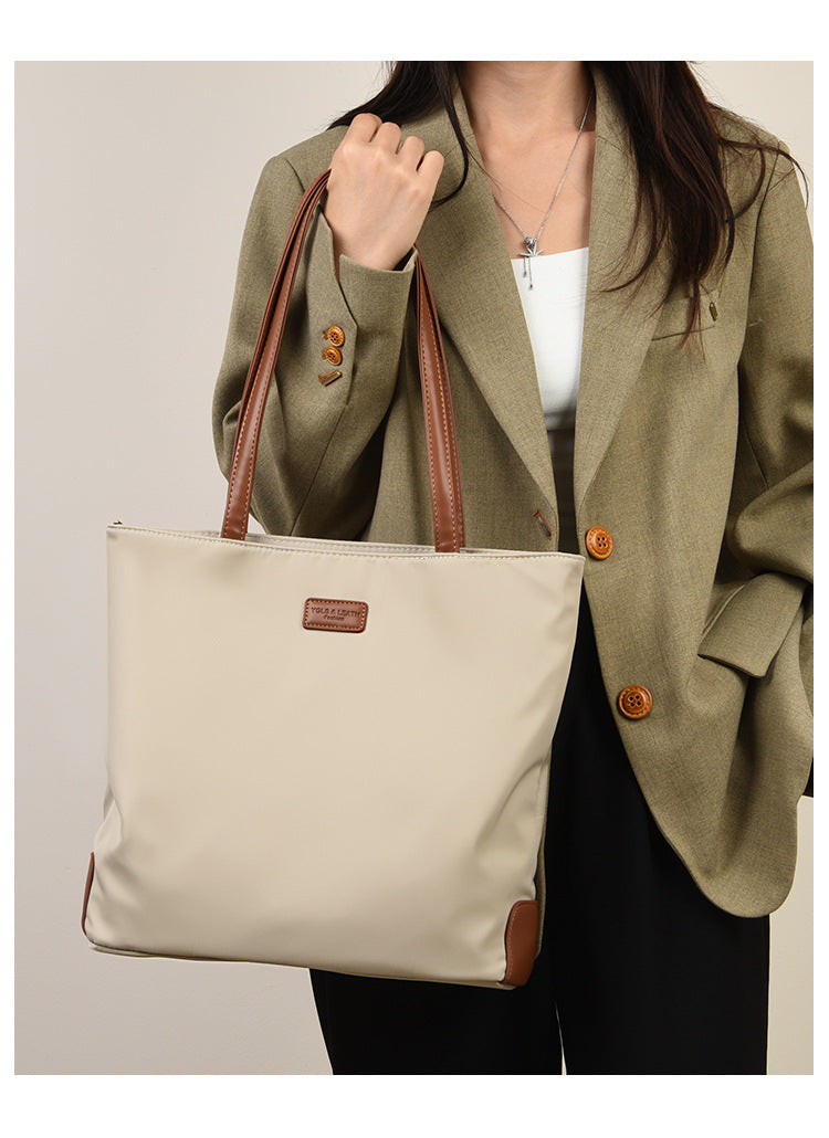 Simple Fashion Oxford Cloth Bag 2025 New Large Capacity High-End Tote Bag Casual Korean Style Women's Shoulder Bag