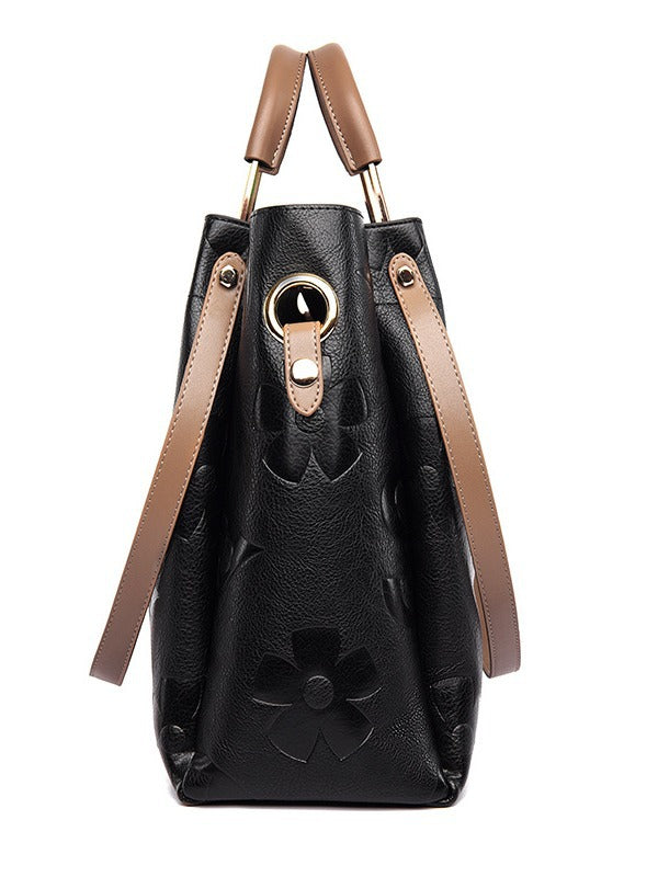 Handbag Cross-Border New Style Bag for Women High-End Large Capacity Tote Bag Fashion Embossed Commuter Mother-Daughter Bucket Bag