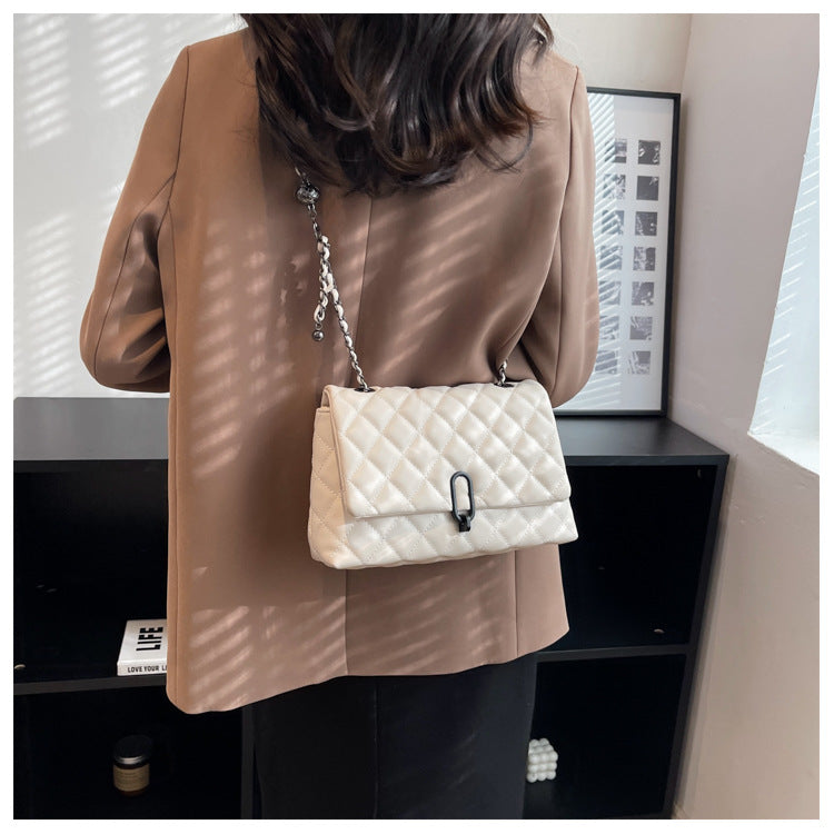 High-Quality Texture Bag for Women Autumn Winter 2025 New Trendy Fashion Quilted Chain Bag Niche Ladies Single Shoulder Crossbody Bag
