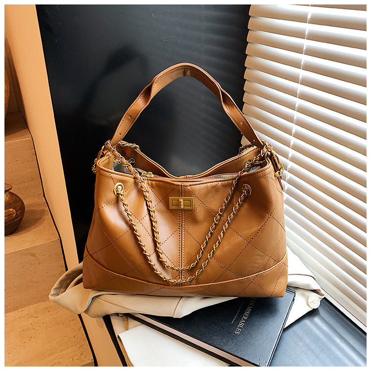 Commuting Large Capacity Bag for Women 2025 New Fashion Versatile Chain Shoulder Crossbody Bag High-end Handbag