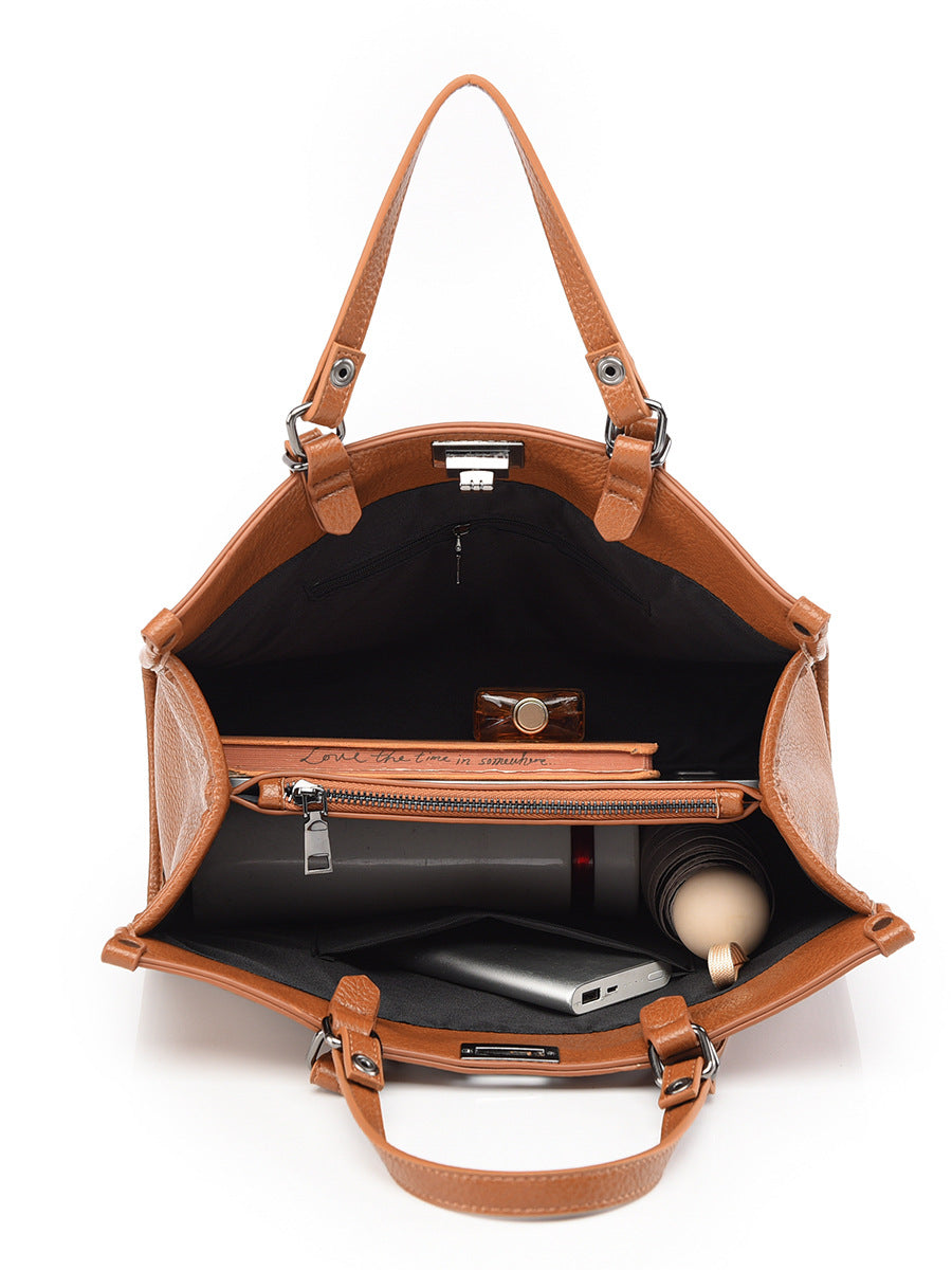 Handbag for Women with High-End Vintage Feel, New Commuter Bag, Large Capacity Tote Bag for Autumn and Winter, Cross-Border Wholesale