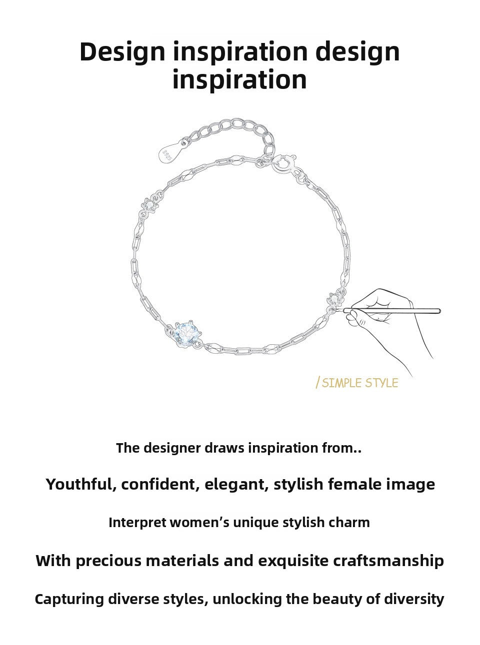 New 925 Sterling Silver Square Chain Blue Diamond Bracelet for Women Fashionable High-end Ins Style Personality Simple Jewelry