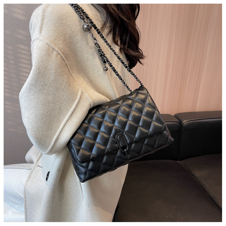High-Quality Texture Bag for Women Autumn Winter 2025 New Trendy Fashion Quilted Chain Bag Niche Ladies Single Shoulder Crossbody Bag