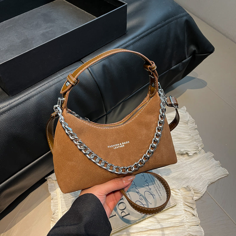 Autumn Winter Vintage Matte Bag for Women 2025 New Trendy Niche Handbag Small Tote Bag Popular Hot-Selling Crossbody Bag