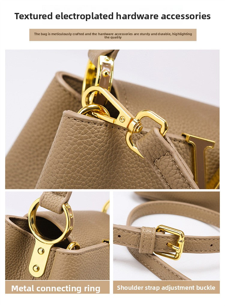 Women's Handbag 2025 Fashion Versatile Bucket Bag High-end Feel Large Capacity Commuter Crossbody Bag Women's Bag