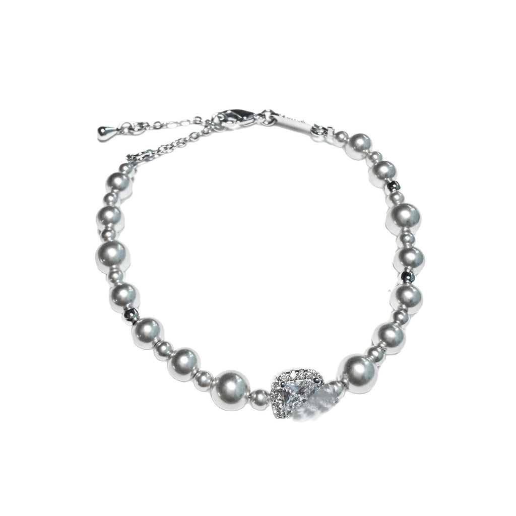 Pearl Bubble Sugar Cube Necklace for Women, Niche Design, High-End Feel, Light Luxury, Exquisite Versatile Collarbone Chain Necklace