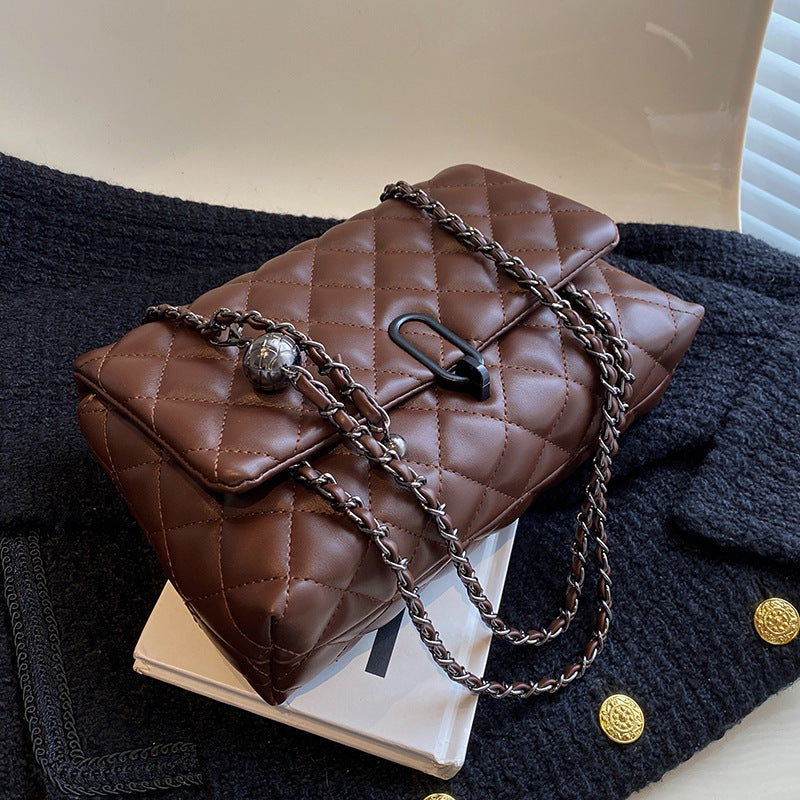 High-Quality Texture Bag for Women Autumn Winter 2025 New Trendy Fashion Quilted Chain Bag Niche Ladies Single Shoulder Crossbody Bag