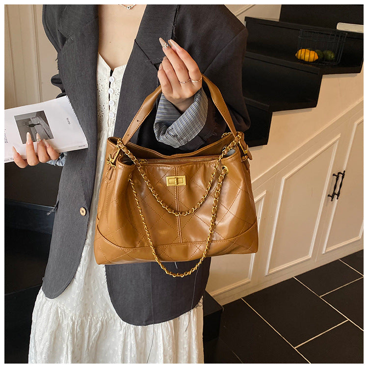 Commuting Large Capacity Bag for Women 2025 New Fashion Versatile Chain Shoulder Crossbody Bag High-end Handbag