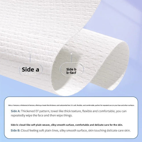 Amazon Hot-Selling Face Towels Disposable Cotton Soft Towels Extra Large Thickened EF Pattern Makeup Removal Wipes Disposable Face Towels
