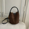 BELLAITY 2026 Vegan Leather Bucket Bag with Dual Straps - Versatile Top Handle & Crossbody Handbag