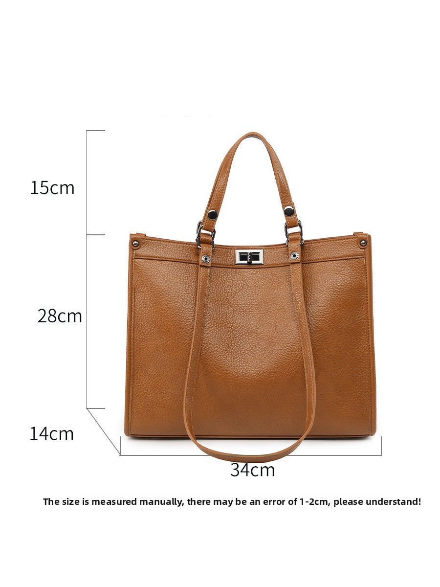 Handbag for Women with High-End Vintage Feel, New Commuter Bag, Large Capacity Tote Bag for Autumn and Winter, Cross-Border Wholesale