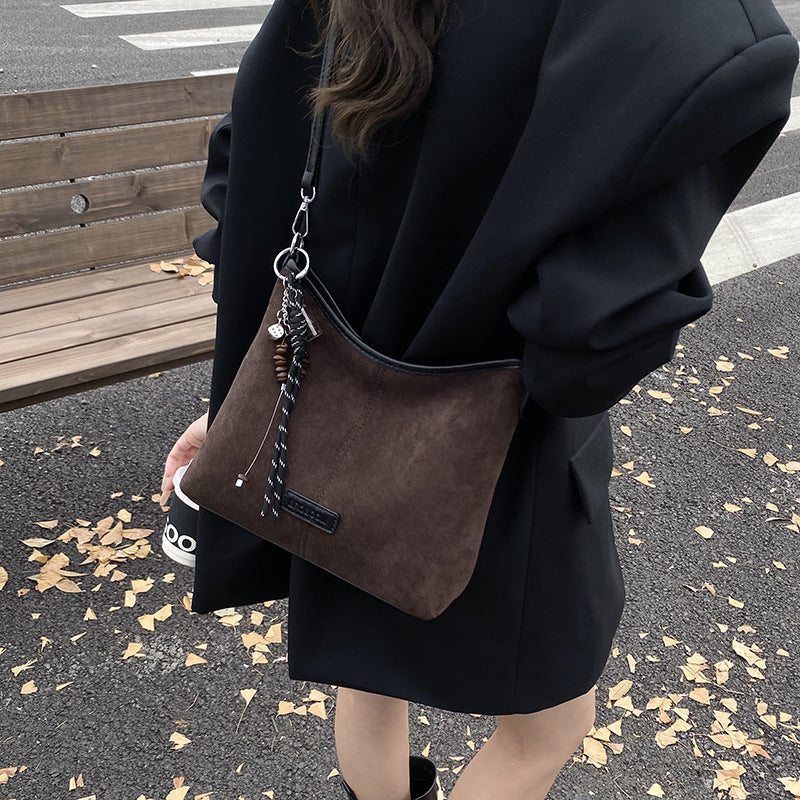 Vintage Suede Crossbody Bag for Women