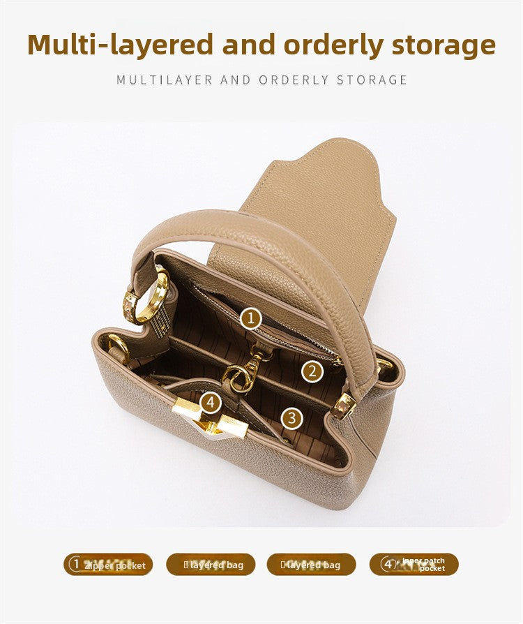 Women's Handbag 2025 Fashion Versatile Bucket Bag High-end Feel Large Capacity Commuter Crossbody Bag Women's Bag