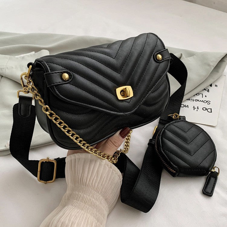 2022 New Women's Crossbody Bag Summer Shoulder Bag Trendy Small Niche Design Chain Embroidery Zipper Bag
