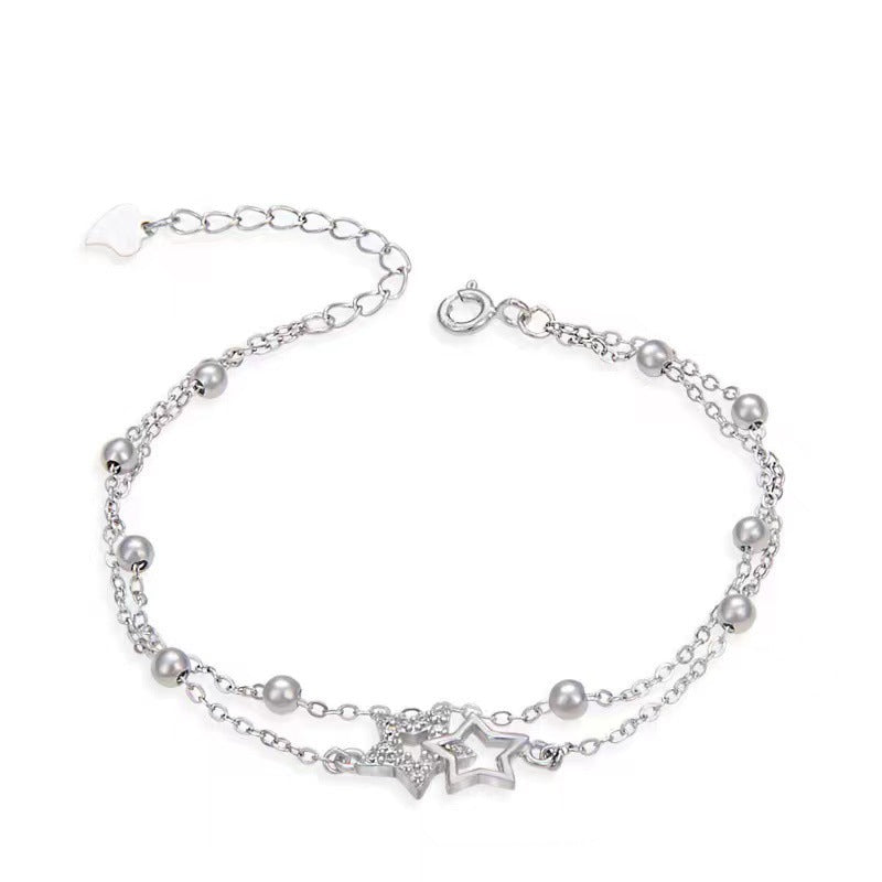 S925 Sterling Silver Starry Sky Story Bracelet for Women Korean Version Light Luxury Exquisite Ins Style Niche Design Gift for Girlfriend